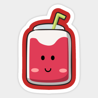 Kawaii Cute pomegranate fruit juice drink Sticker